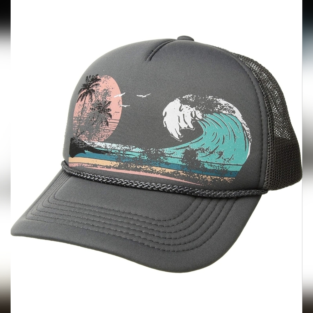 O'Neill Calm Waters Womens Snap Back Baseball Cap Trucker Hat Size OS Adjustable